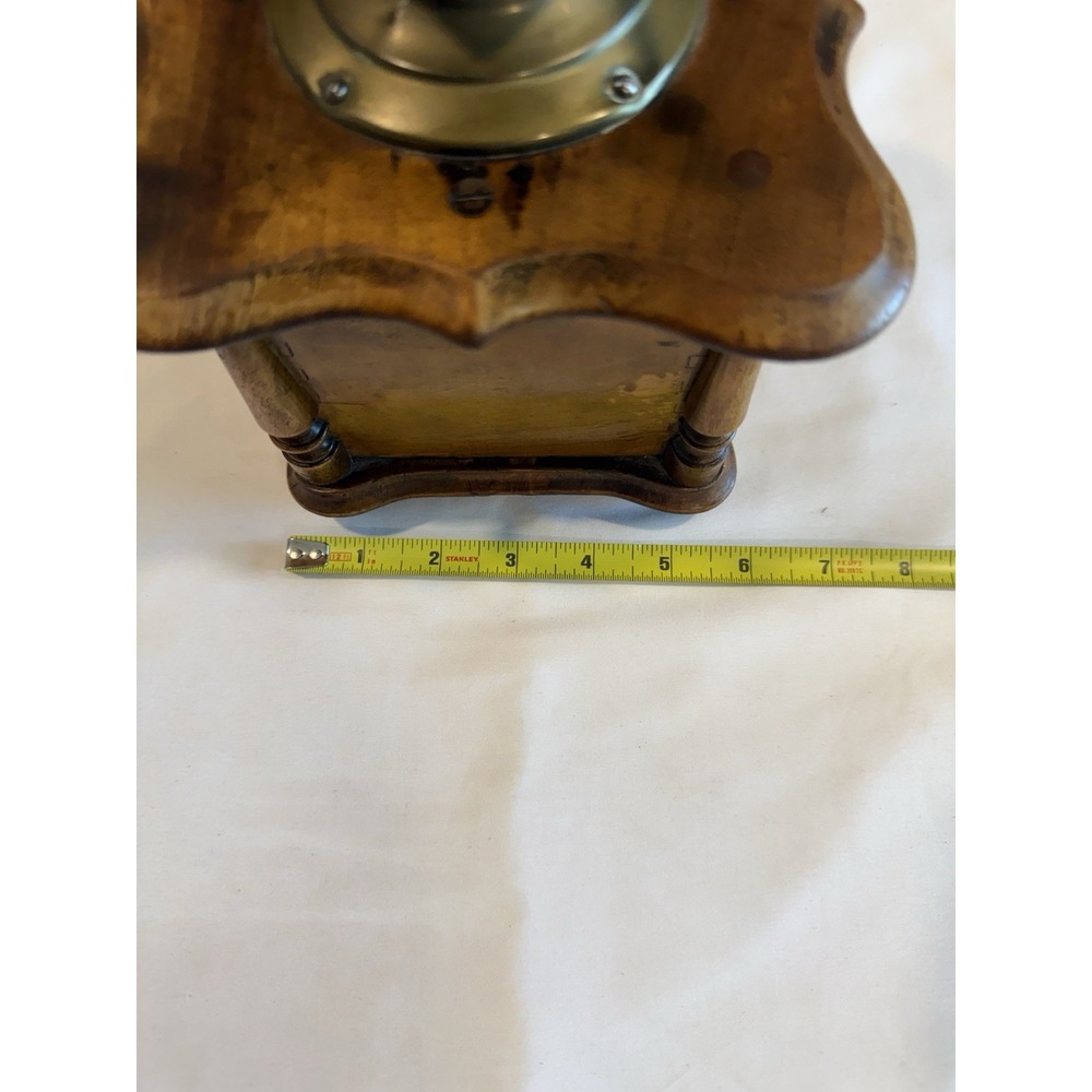 VTG Wood Dovetail Corners Coffee Grinder Hand Crank Mill Farmhouse Kitchen Decor - Picture 13 of 13